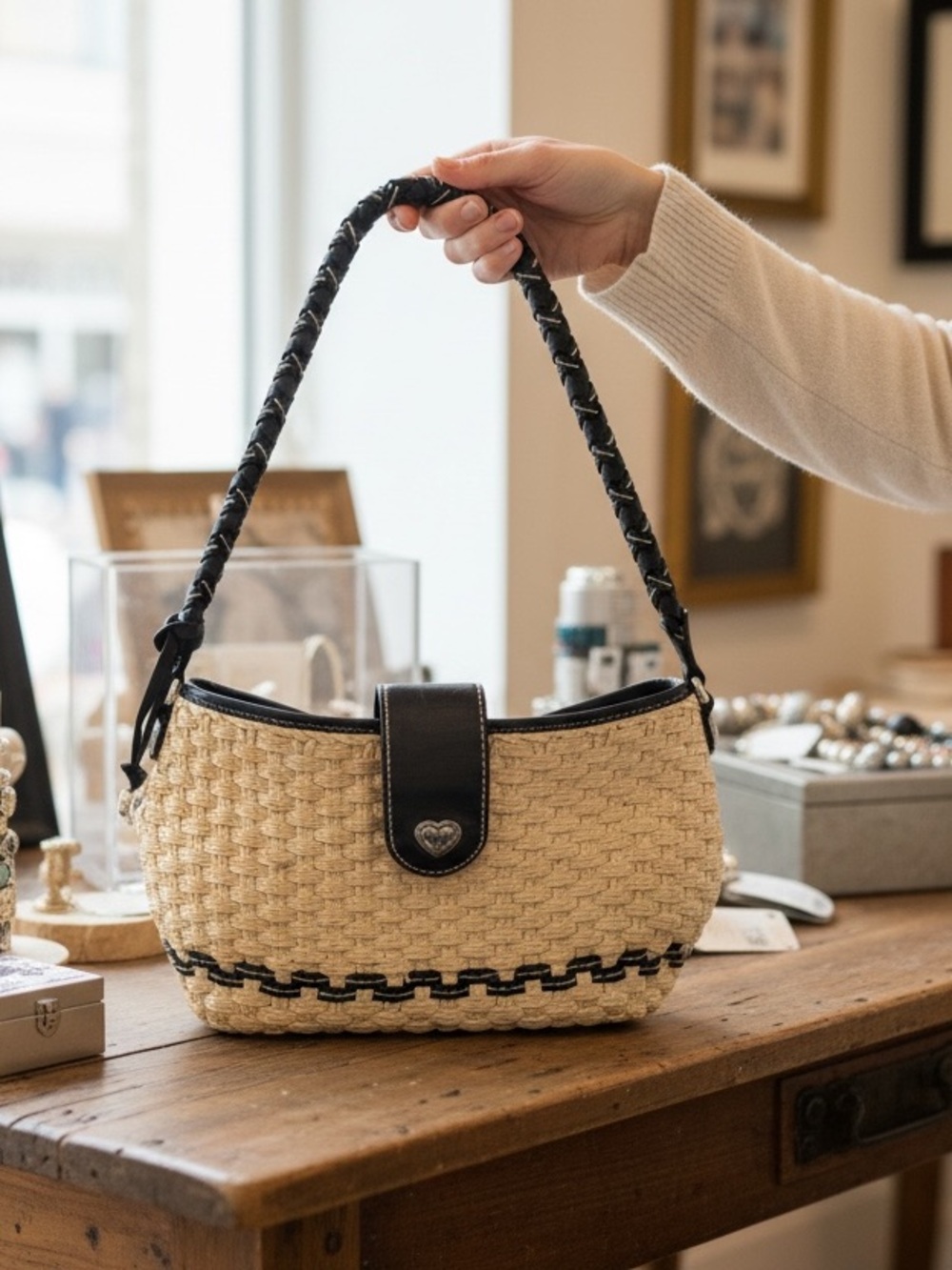 Brighton straw shoulder bag